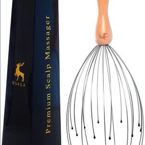 Head Massager Head Scratcher Scalp Massager for Head Body Relaxing Wood Handle